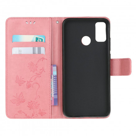 Funda de colgante de mariposas y flores para Moto G30 / Moto G10