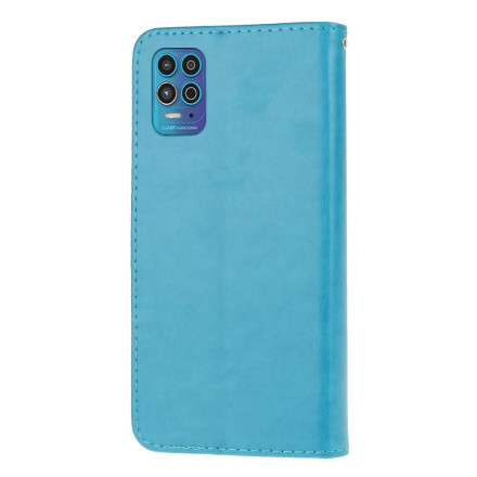 Funda para moto G100 Mariposas y flores con colgante