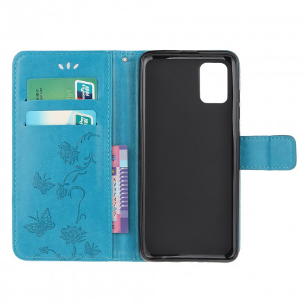Funda para moto G100 Mariposas y flores con colgante