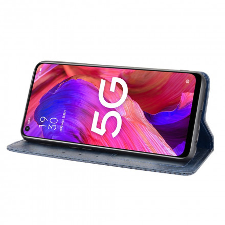 Flip Cover Oppo A54 5G / A74 5G Efecto Cuero Estilo Vintage