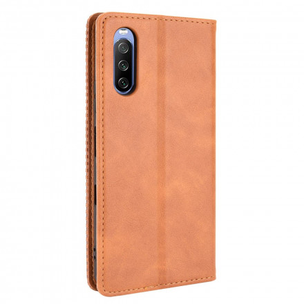 Funda abatible efecto piel para Sony Xperia 10 III