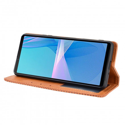 Funda abatible efecto piel para Sony Xperia 10 III
