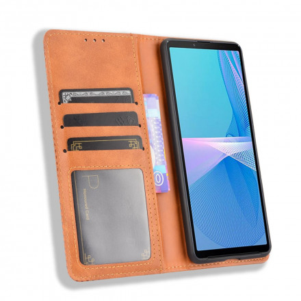 Funda abatible efecto piel para Sony Xperia 10 III
