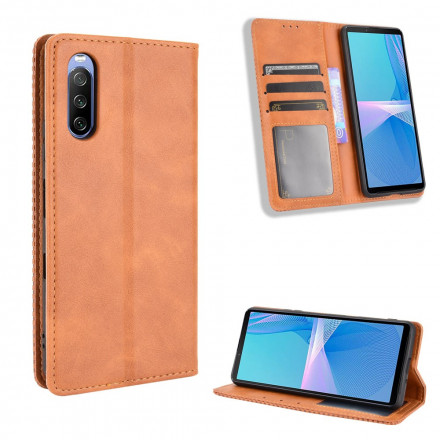 Funda abatible efecto piel para Sony Xperia 10 III