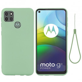 Funda de silicona líquida con colgante para el Moto G9 Power