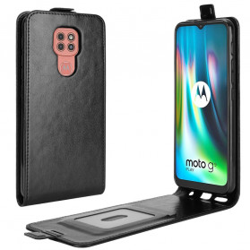 Funda efecto piel Moto G9 Play solapa vertical