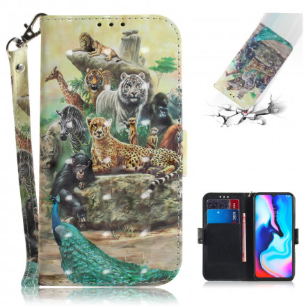 Funda con colgante Moto G9 Play Animal Safari