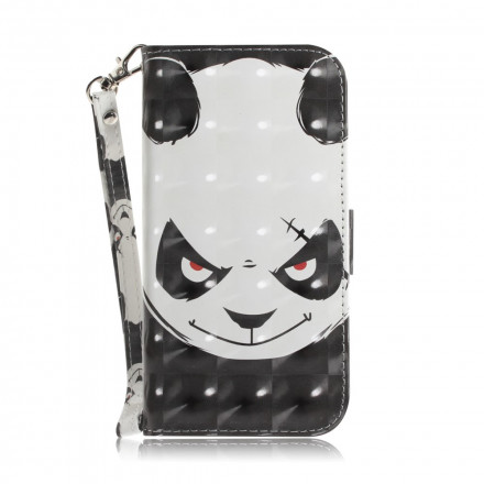 Funda con colgante para el Moto G9 Play Angry Panda