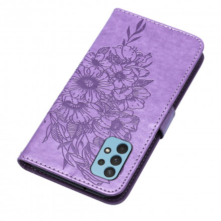 Funda con diseño de mariposa para Samsung Galaxy A32 4G con colgante