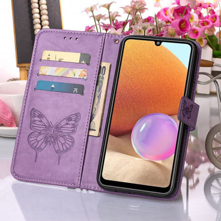 Funda con diseño de mariposa para Samsung Galaxy A32 4G con colgante