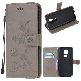 Funda con colgante de mariposas y flores para el Moto G9 Play
