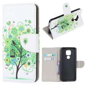 Funda de árbol de flores para el Moto G9 Play