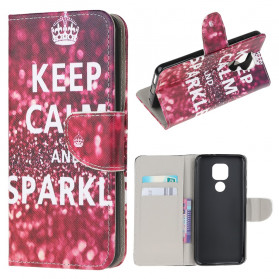 Funda Moto G9 Play Keep Calm and Sparkle