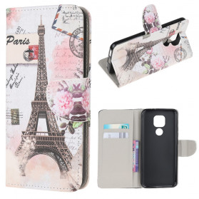 Funda para el Moto G9 Play Retro Eiffel Tower