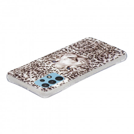 Samsung Galaxy A32 4G Funda fluorescente de leopardo