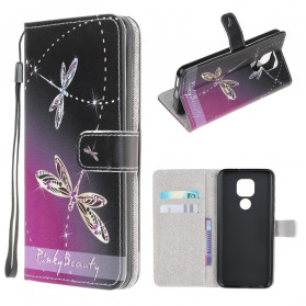 Funda Moto G9 Play Dragonfly con colgante