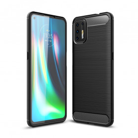 Funda de fibra de carbono cepillada para el Moto G9 Plus