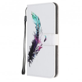 Funda con colgante de plumas para el Samsung Galaxy A22 5G