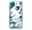 Samsung Galaxy A22 5G Funda Transparente Mariposas y Flores Retro