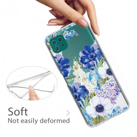 Samsung Galaxy A22 5G Funda de flor de acuarela transparente