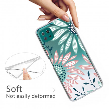 Samsung Galaxy A22 5G Funda Transparente A Flor