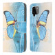 Samsung Galaxy A22 4G Funda Mariposa Azul y Amarillo