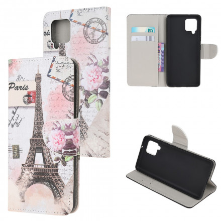 Funda retro del Samsung Galaxy A22 4G Torre Eiffel