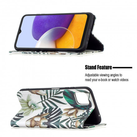 Flip Cover Samsung Galaxy A22 5G Hojas