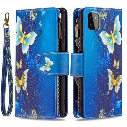 Funda Samsung Galaxy A22 5G Zipped Pocket Butterflies
