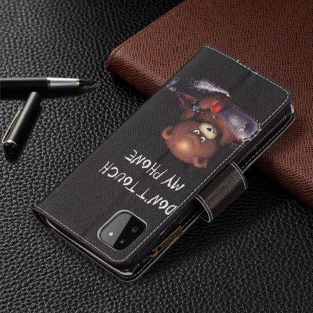 Funda Samsung Galaxy A22 5G con bolsillo con cremallera Oso