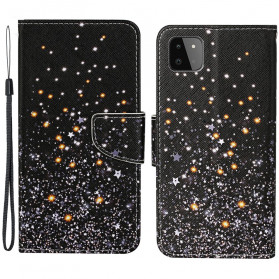 Funda con estrella y purpurina para Samsung Galaxy A22 5G con colgante