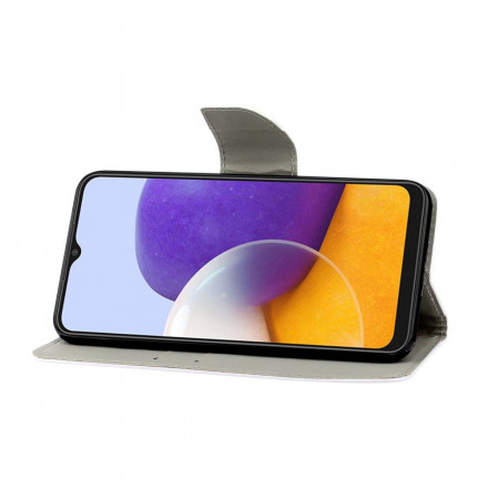 Funda con estrella y purpurina para Samsung Galaxy A22 5G con colgante