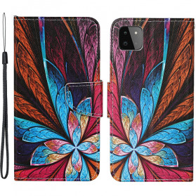 Funda Samsung Galaxy A22 5G Hojas de colores con colgante
