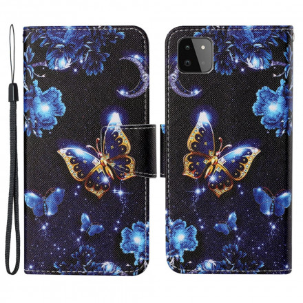 Funda con colgante de mariposa para el Samsung Galaxy A22 5G