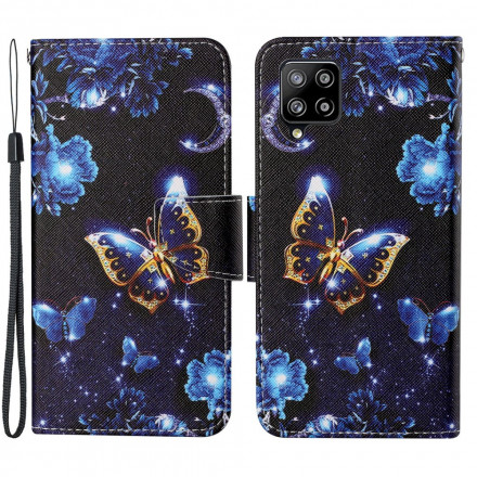 Funda con colgante de mariposa para el Samsung Galaxy A22 4G