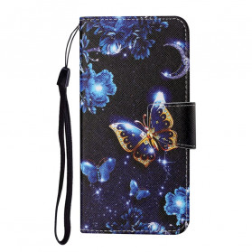 Funda con colgante de mariposa para el Samsung Galaxy A22 4G