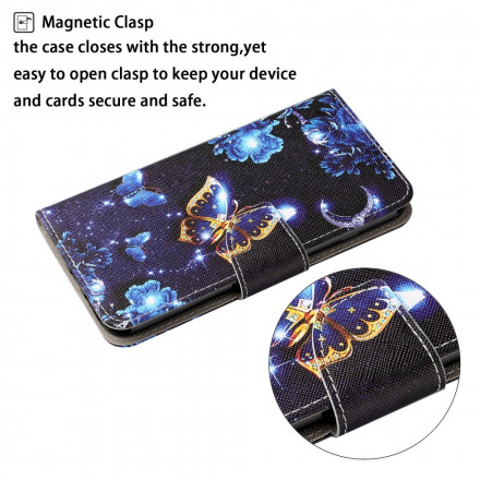 Funda con colgante de mariposa para el Samsung Galaxy A22 4G