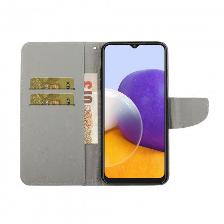 Funda con colgante de mariposa para el Samsung Galaxy A22 4G