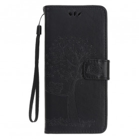 Funda con colgante para el Samsung Galaxy A22 5G Tree & Owl