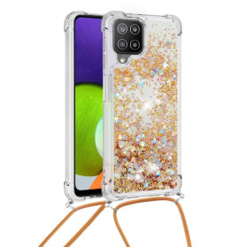Funda de lentejuelas y cordón para Samsung Galaxy A22 4G