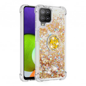 Funda de purpurina para Samsung Galaxy A22 4G con anillo de soporte