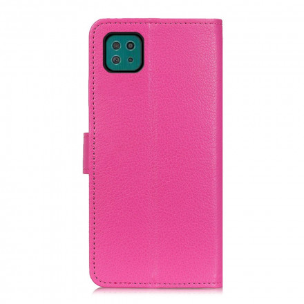Samsung Galaxy A22 5G Funda de polipiel tradicional Lichi