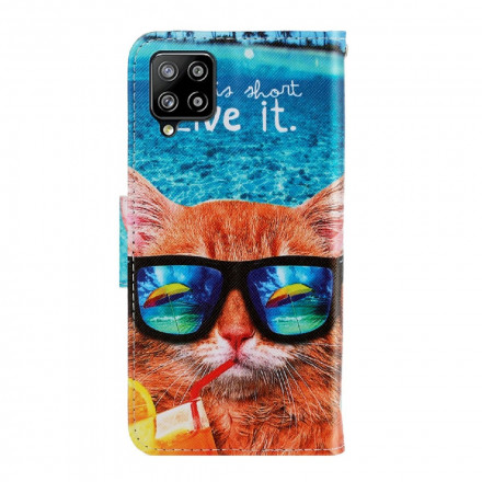Funda con colgante Samsung Galaxy A22 4G Cat Live It