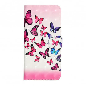 Funda Samsung Galaxy A22 4G Vuelo de mariposas con colgante