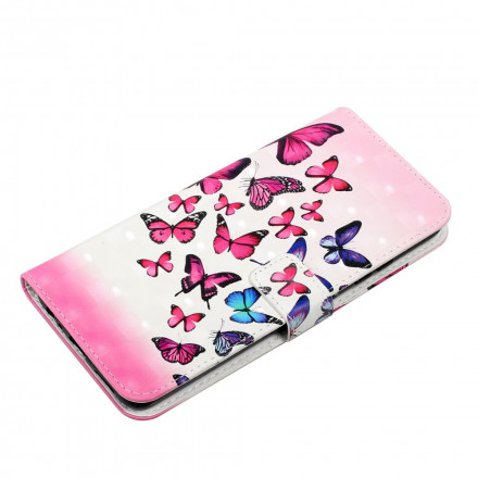 Funda Samsung Galaxy A22 4G Vuelo de mariposas con colgante