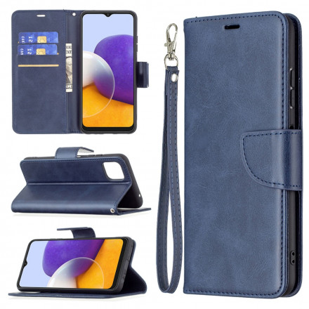 Funda Samsung Galaxy A22 5G solapa oblicua lisa Funda Samsung Galaxy A22 5G solapa oblicua lisa