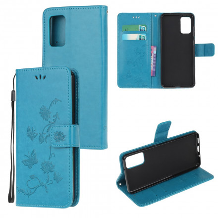 Funda con colgante para el Moto G9 Plus Butterflies & Flowers