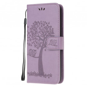 Funda de colgante para el Moto G9 Plus Tree & Owl