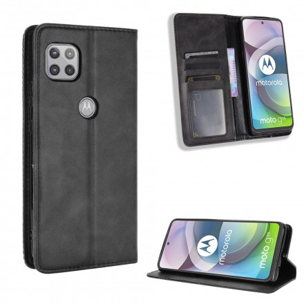 Flip Cover Moto G 5G Efecto Cuero Estilo Vintage