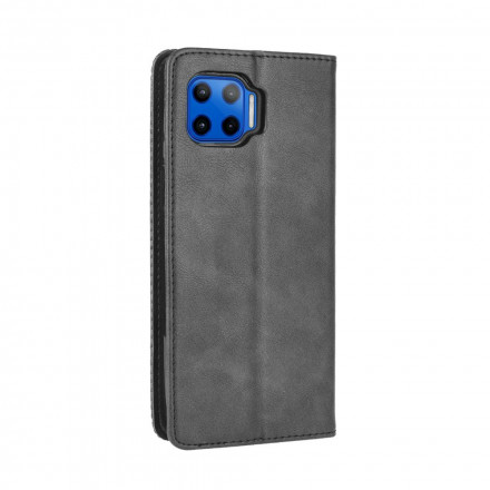 Funda Flip Cover Moto G 5G Plus Efecto Cuero Estilo Vintage